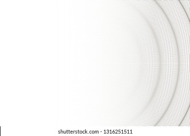 Black and white polygonal waves passing into the grid and disappearing. 3D. Vector illustration.