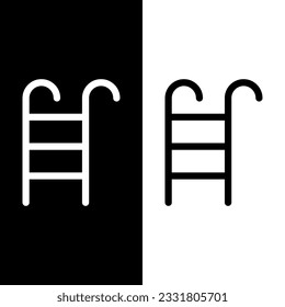 black and white pool ladder icon