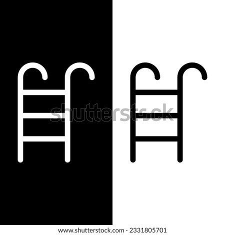black and white pool ladder icon