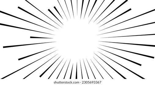 Black and white pop art abstract background with sunbeams. Vector illustration