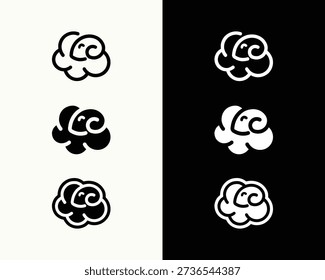 Black and white popcorn kernels graphic design
