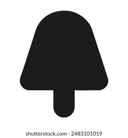 Black and white popsicle silhouette icon. Vector illustration