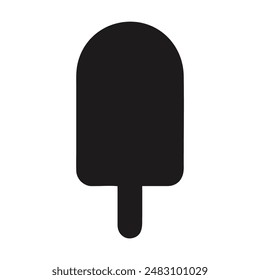 Black and white popsicle silhouette icon. Vector illustration