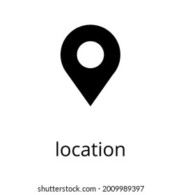 icono de vector popular en blanco y negro con descripción, ubicación, posición de gps