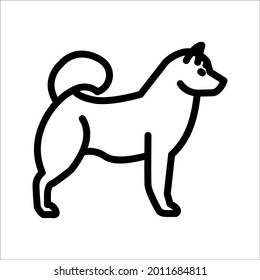 black and white popular vector icon, home pet, domestic dog, entrance for
animals is allowed