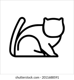 black and white popular vector icon, home pet  cat, entrance for
animals is allowed