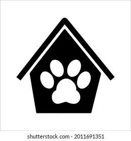 black and white popular vector icon, home pet, dog and cat, entrance for animals, animal steps, paw, pet house