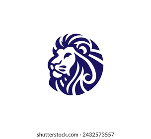 Black and white portrait of a lion. Vector illustration	