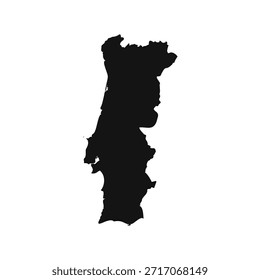 Mapa Simples de Portugal em Preto e Branco