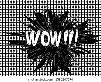 black and white postcard with splashes of paint and inscription in pop art style, can be used as a print and other design