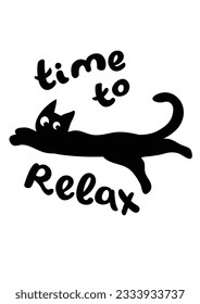 Black and white poster with black cat