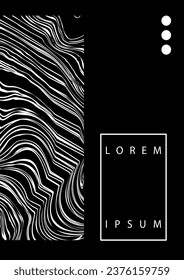 Black and white poster concept. Place for text and presentations. Flyer, leaflet and booklet. Minimalistic abstract creativity object. Poster or banner. Cartoon flat vector illustration