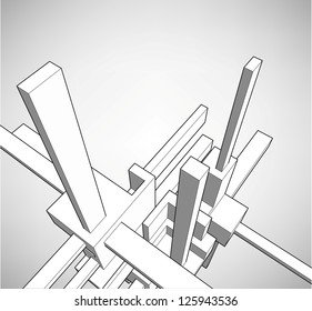 Black and white poster in the style of elementary geometry