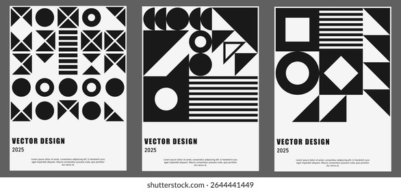 Schwarz-Weiß-Poster. Moderner abstrakter Werbeflyer-Hintergrund. Vektorgrafik