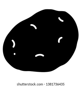Black and White Potato Icon