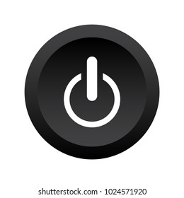 Black and white power button icon. Turn on/off button. Vector illustration