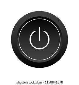 Black White Power Button Icon Turn Stock Vector (Royalty Free ...