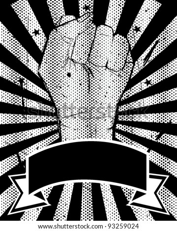 Black and White power poster with hand