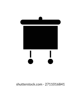 Tablero de presentación en blanco y negro o icono de rotafolio