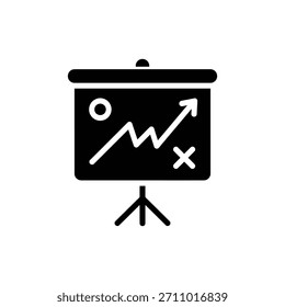 Schwarz-Weiß-Präsentation Flipchart auf Stativständer Symbol