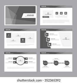 Black white presentation template Infographic elements flat design set for brochure flyer leaflet marketing advertising