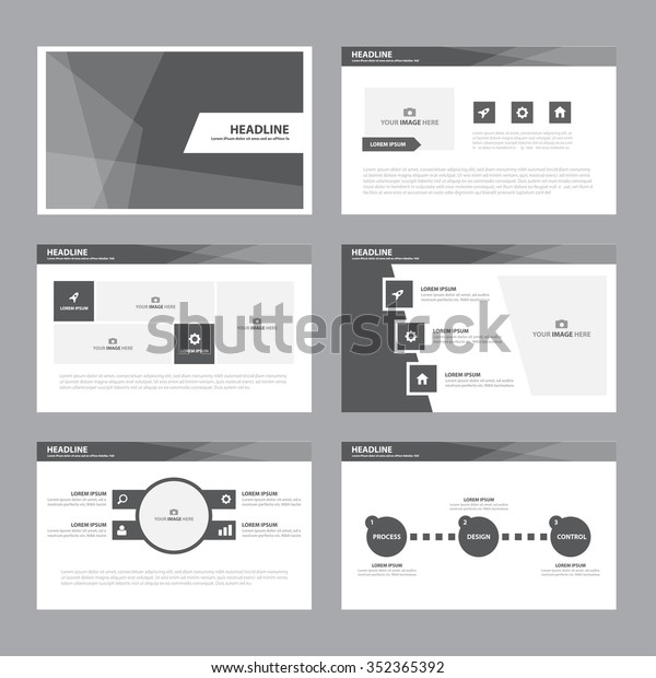 Black White Presentation Template Infographic Elements 库存矢量图（免版税）352365392