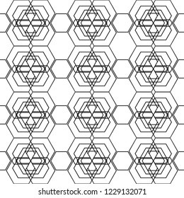 Black and White print. Geometric texture. Modern Seamless Stylish pattern, repeat tiles. Modern monochrome background