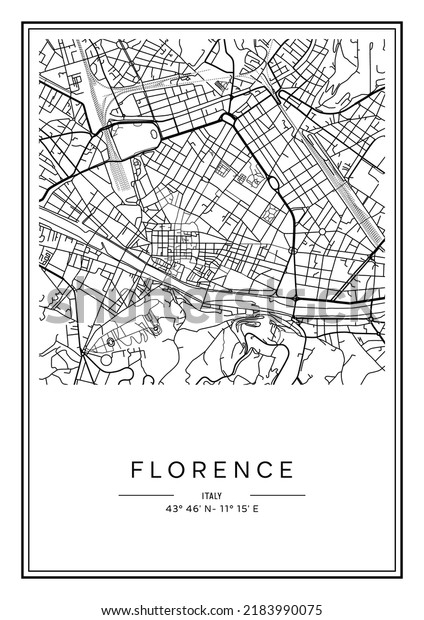 Black White Printable Florence - Black White Printable Florence City 600w 2183990075