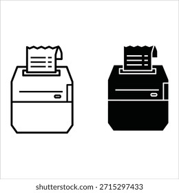 Black and white printer with paper coming out document