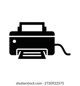 Black and white printer with paper tray and cable