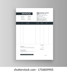 Black and white professional Business Invoice Template-Vector Business Invoice Template- Yellow color invoice-invoice template-minimal invoice template