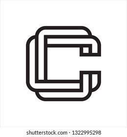 Black and White Professional Monogram Logo Type Letter C Logo Mark