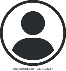 black and white profile picture vector icon