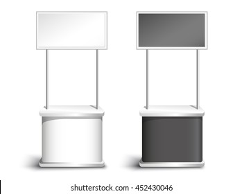 black and white promotion stand. Advertising marketing  vector illustration