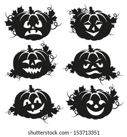 black and white pumpkin for Halloween vector