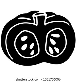 Black and White Pumpkin Icon