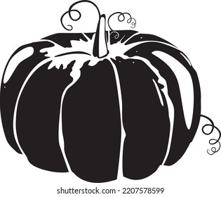 Black and white pumpkin. Vector illustration