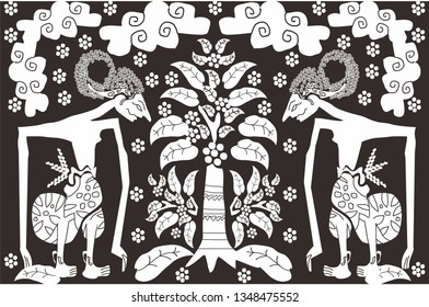 
Black and white puppet motifs, can be one of the batik motifs, batik is a very beautiful work of art on cloth originated from Indonesia