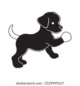 Ilustración vectorial de boxeo del perrito blanco y negro, Vector de boxeo del perro 