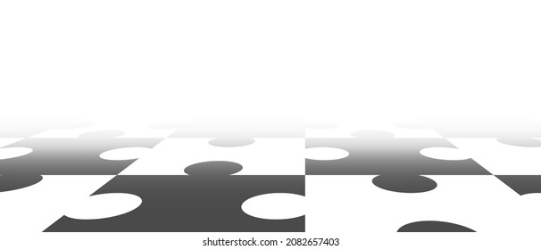 Black and white puzzle. Abstract background with a perspective. Vector illustration.