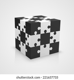 Black and white puzzle cube