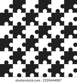 black and white puzzle geometric pattern