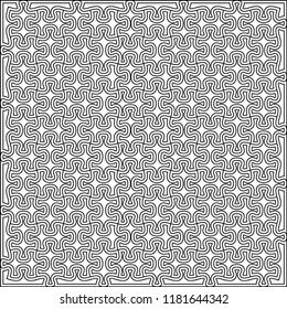 Black and white puzzle pattern, outlined to create strict, organized repeat pattern