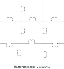 Black and White Puzzles. Puzzles with hearts