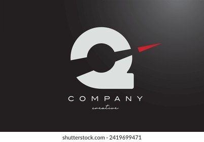 black white Q letter logo icon design vector illustration. Creative red arrow template for company or business