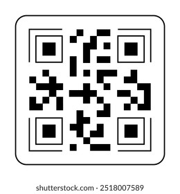 Black and white QR code with square patterns on a white background, ideal for data encoding, digital menus, contactless payments, and marketing promotions.