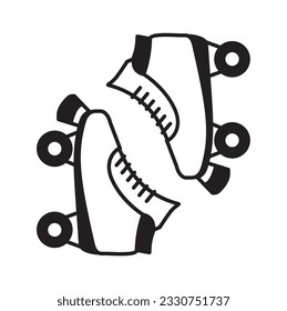 Black and white  quad roller icon, Modern roller skates icon, Linear style sign for mobile concept and web design. roller skate symbol illustration