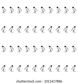 Black and white quail seamless pattern. Drawn vector background with chicken doodle for wallpapers, wrapping paper, textile or fabric print. Simple poultry bird artwork with partridge silhouette..