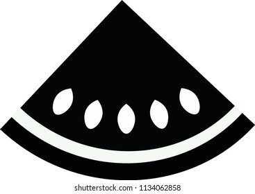 Black and White Quarter Watermelon Slice