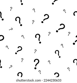 black and white question mark seamless pattern. Vector seamless pattern with question sign punctuation background.